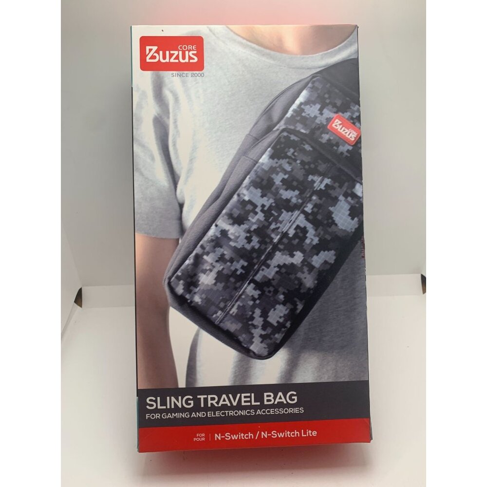 Buzus Core Sling Travel Bag For N-Switch & Accessories Digital Camo Design Durab